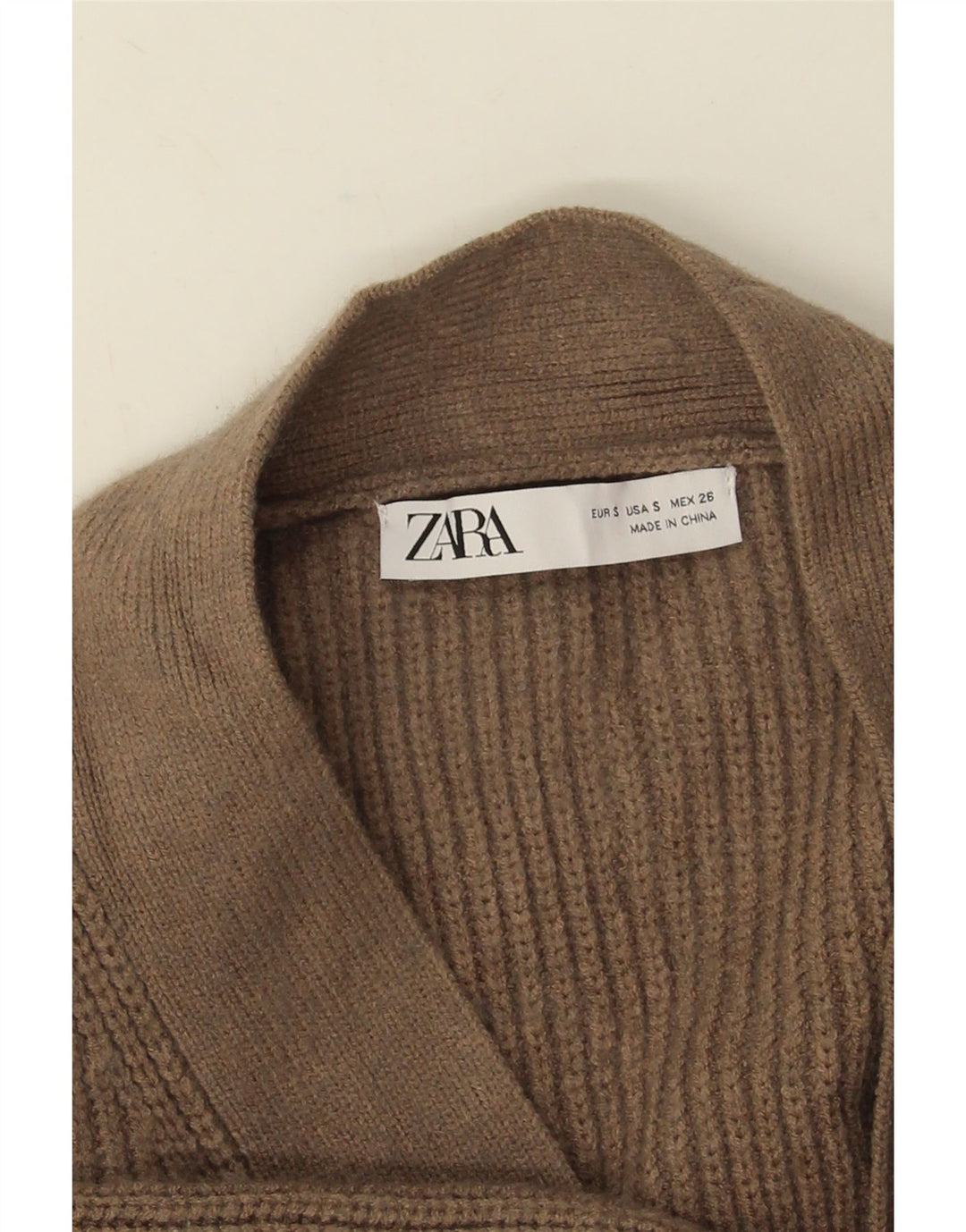 Женский длинный длинный открытый кардиган Zara UK 10, маленький коричневый цвет