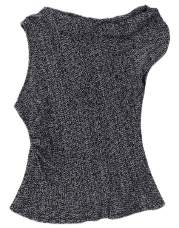 Женский асимметричный топ с открытыми плечами Zara UK 14, большой темно-синий