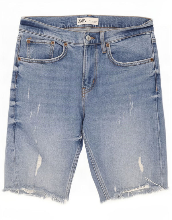 Женские джинсовые шорты Zara EU 36 XS W26, синие, хлопок
