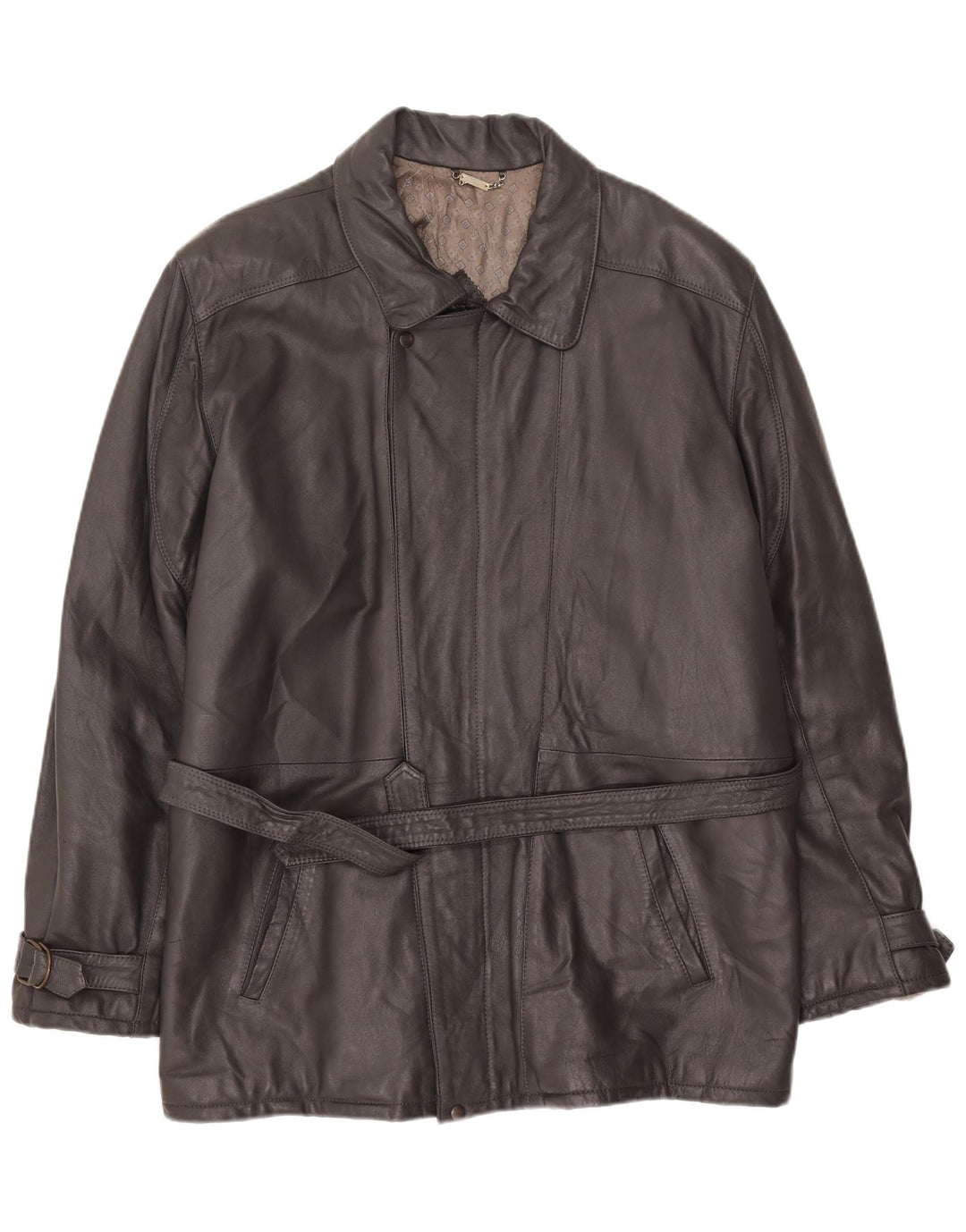 Мужская кожаная куртка Michel IT 58 4XL Серая кожа