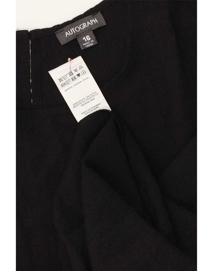 Женская блузка оверсайз с автографом Marks & Spencer, Великобритания, 16, большая, черная