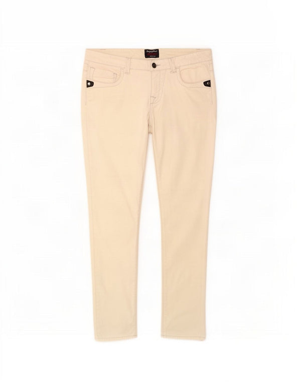 Refrigiwear Womens Slim Casual Trousers W32 L27 White Cotton