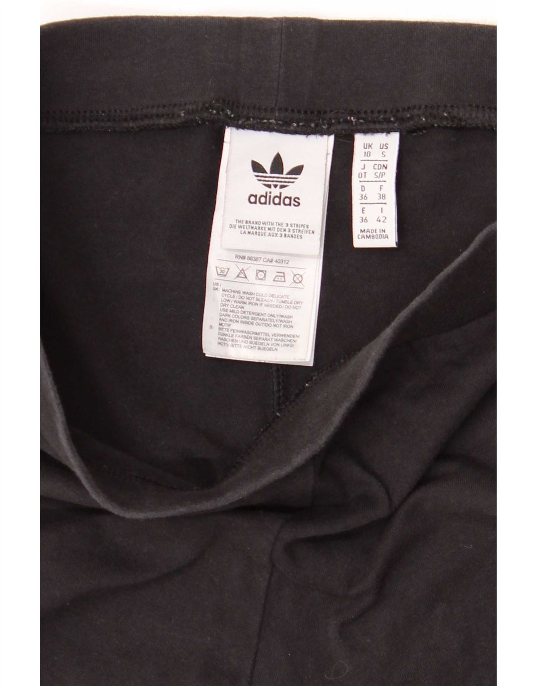 Женские леггинсы Adidas UK 10, маленькие черные хлопковые