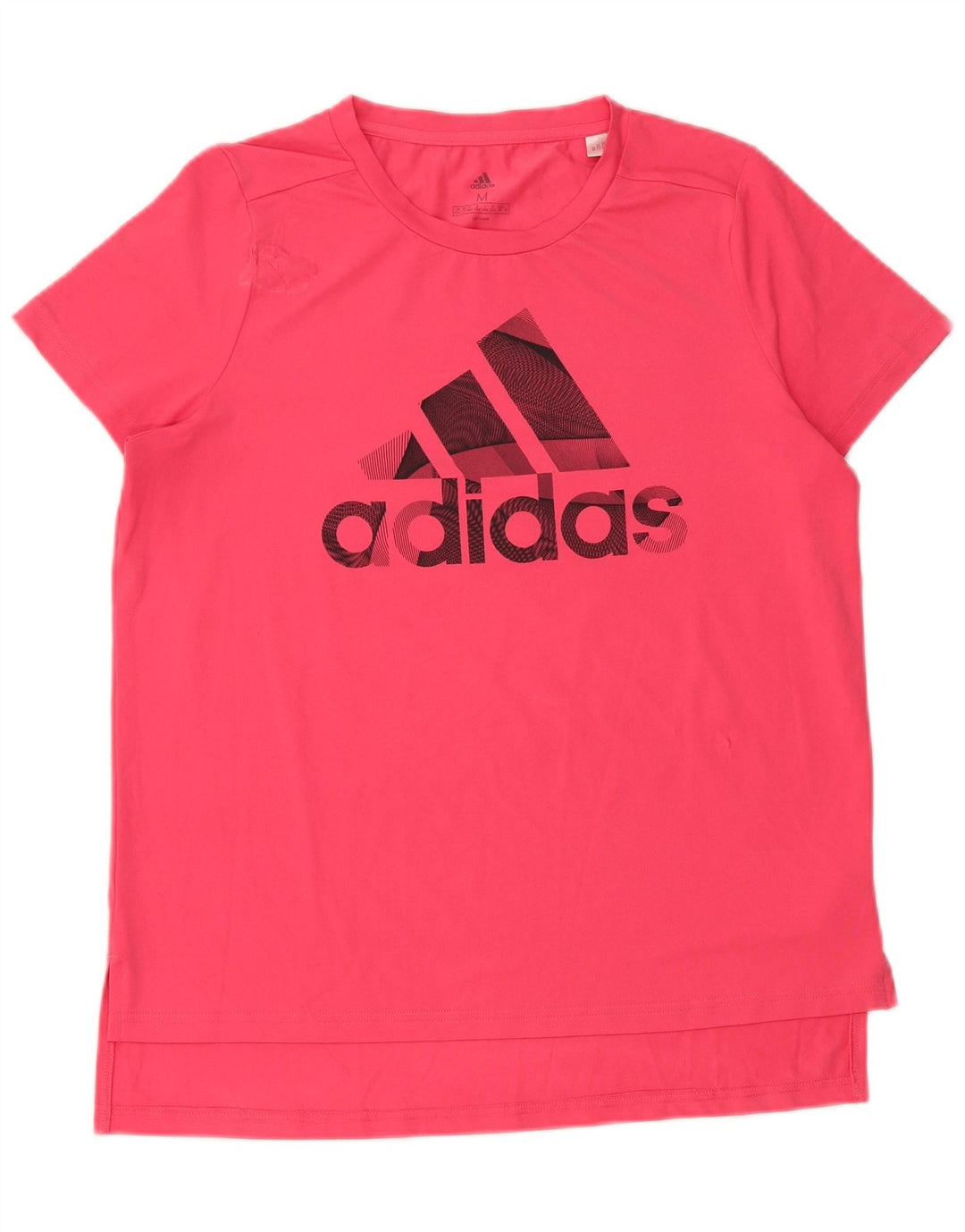 Женская футболка Adidas с рисунком Top UK 12/14, средний розовый полиэстер
