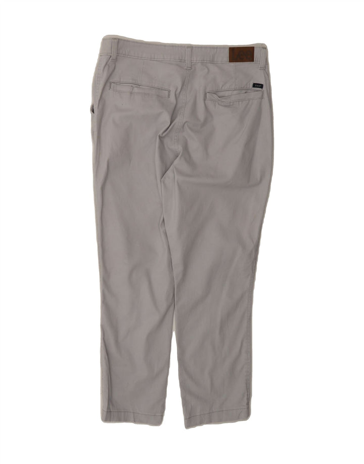 LEE Womens Heritage Slim Regular Cropped Trousers US 10 Large W32 L24 Grey Vintage Lee and Second-Hand Lee from Messina Hembry 