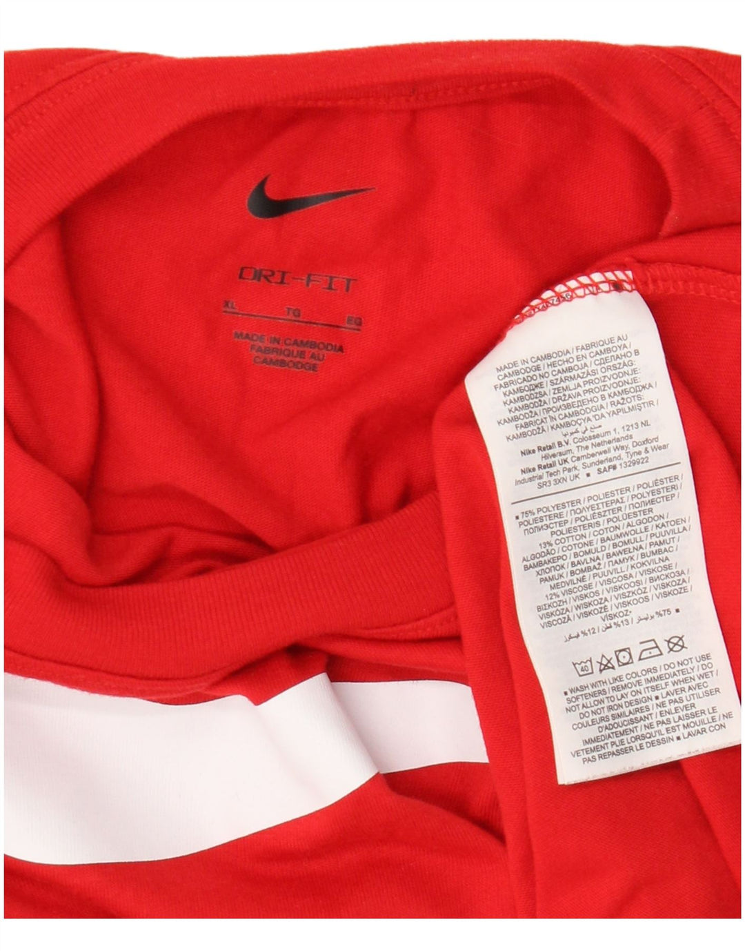 Мужская футболка с рисунком Nike Dri Fit Top XL, красный полиэстер