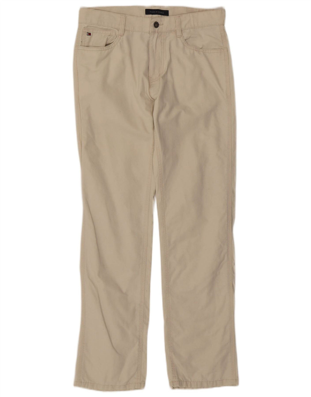 TOMMY HILFIGER Мужские прямые повседневные брюки W30 L32, белый хлопок