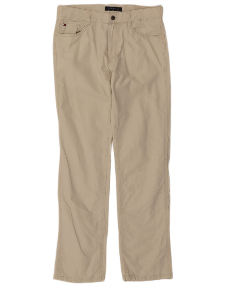 TOMMY HILFIGER Мужские прямые повседневные брюки W30 L32, белый хлопок