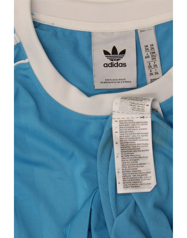 Мужская футболка Adidas Top 2XL из полиэстера в синюю полоску