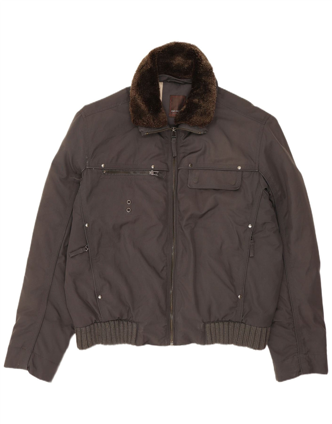 Мужской бомбер P&P People IT 50, большой серый полиэстер