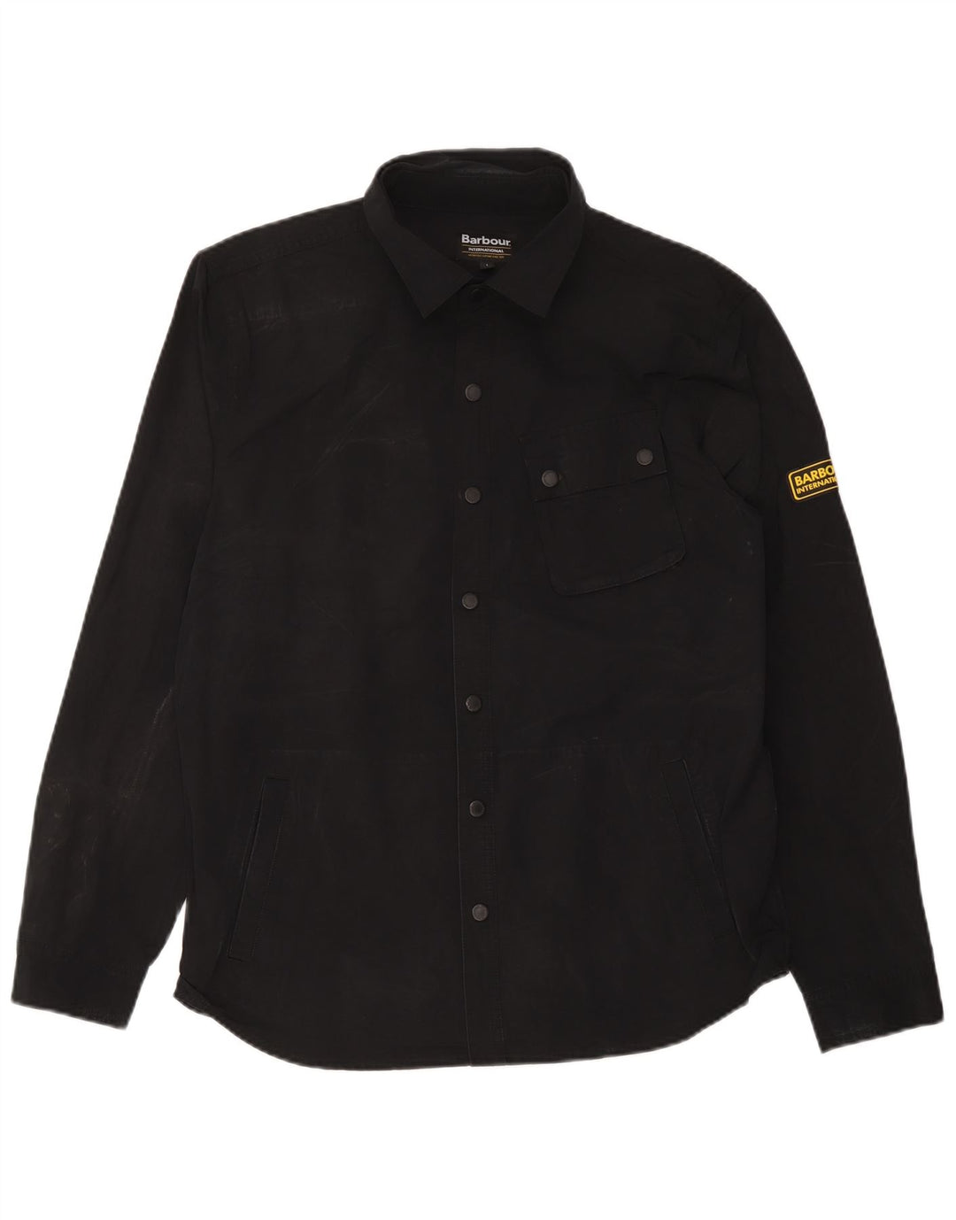Мужская рубашка Barbour, большая черная рубашка из полиэстера