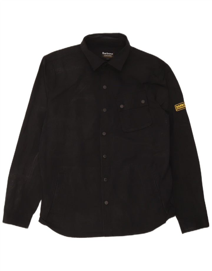 Мужская рубашка Barbour, большая черная рубашка из полиэстера