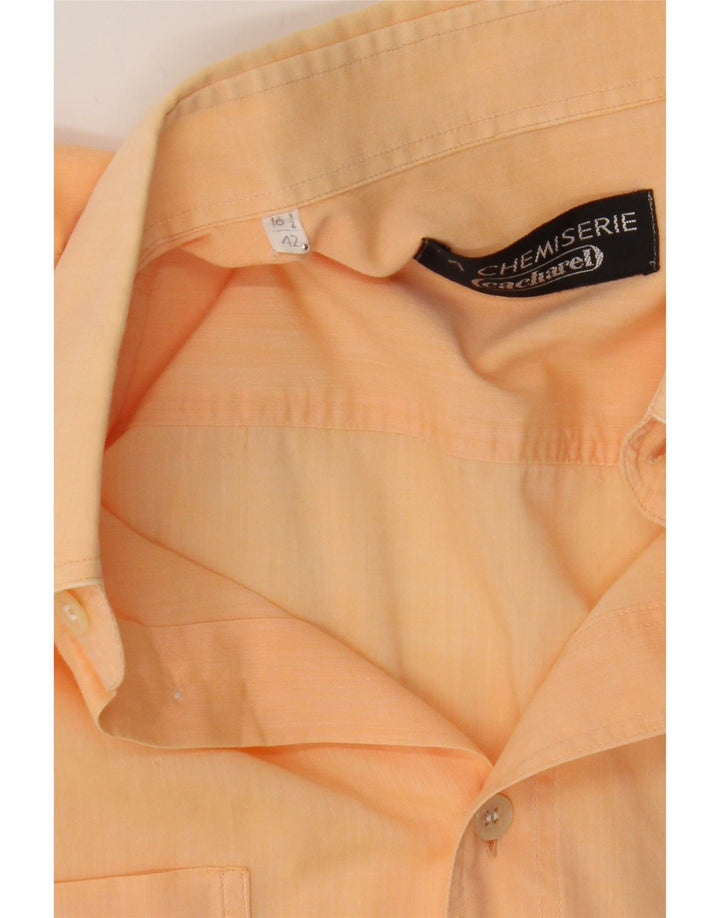 CACHAREL Mens Short Sleeve Shirt Size 16 1/2 42 Large Orange Vintage Cacharel and Second-Hand Cacharel from Messina Hembry 