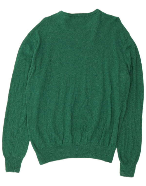 Kappa Mens Crew Neck Jumper Sweater XL Green Lambswool