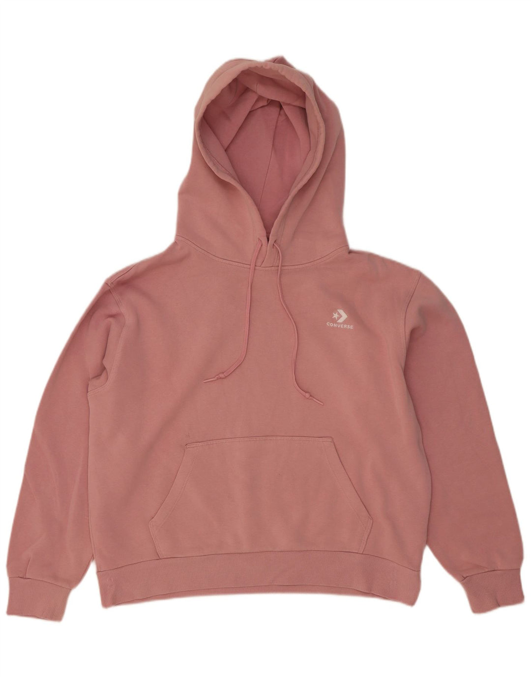 Женский джемпер с капюшоном Converse Oversized UK 14, хлопок среднего розового цвета