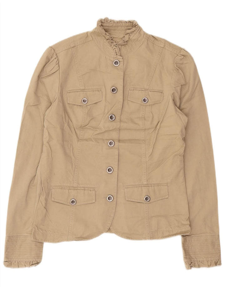 Женский высокий пиджак Eddie Bauer UK 12, средний бежевый, хлопок