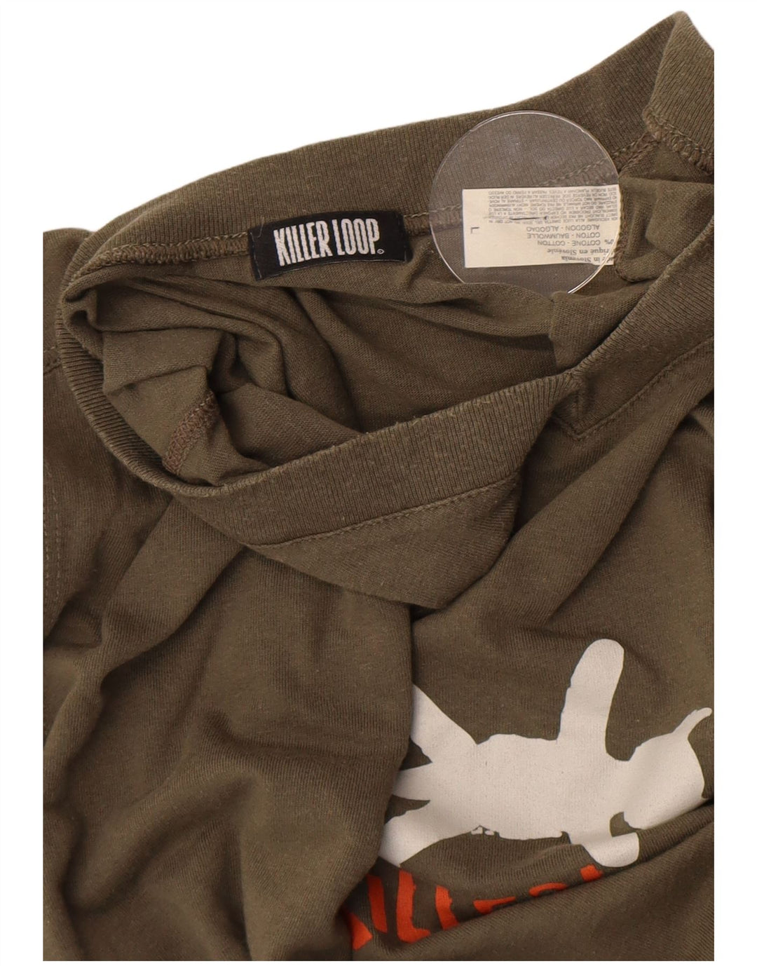 Мужская футболка с рисунком Killer Loop, большой хлопок цвета хаки