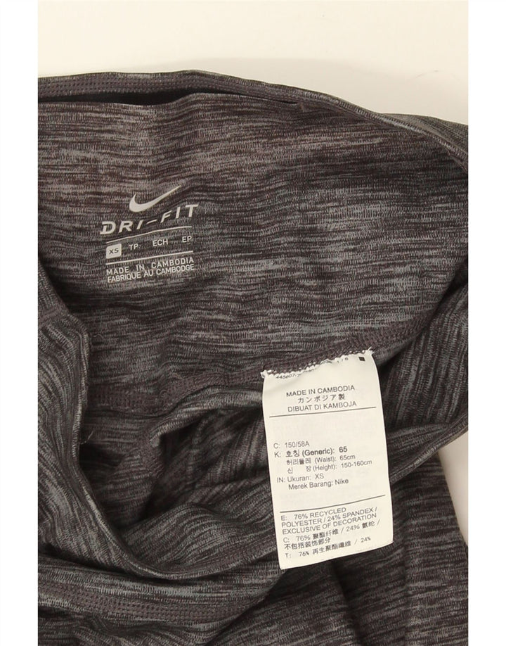 Женские леггинсы Nike Dri Fit UK 4 XS, серый полиэстер с крапинками