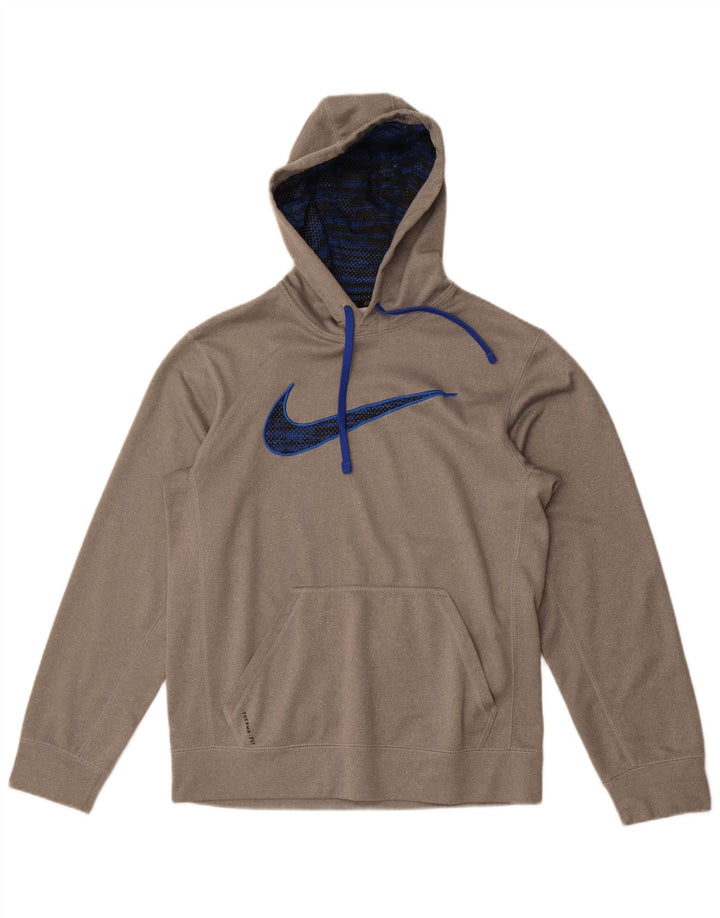 Мужской джемпер с капюшоном Nike Therma-Fit, маленький серый, полиэстер
