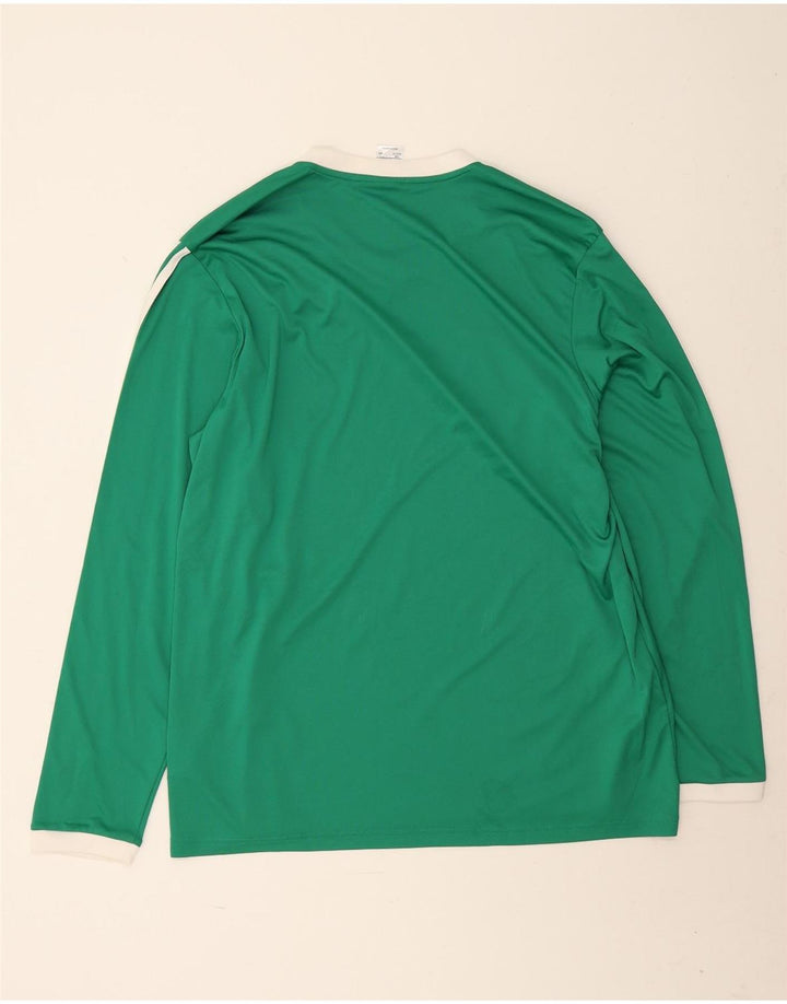 Мужской топ Adidas Climalite с длинным рукавом 2XL из полиэстера в зеленую полоску