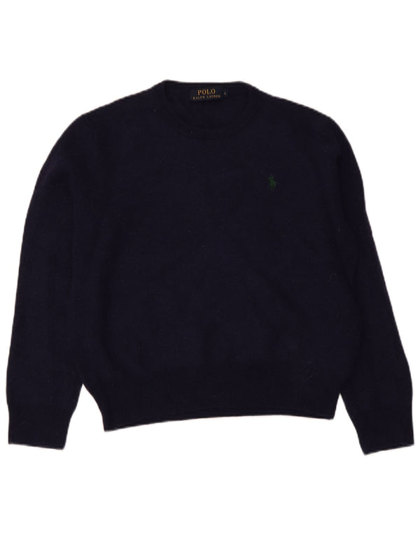 Женский джемпер с круглым вырезом Polo Ralph Lauren, Великобритания 14, большой темно-синий