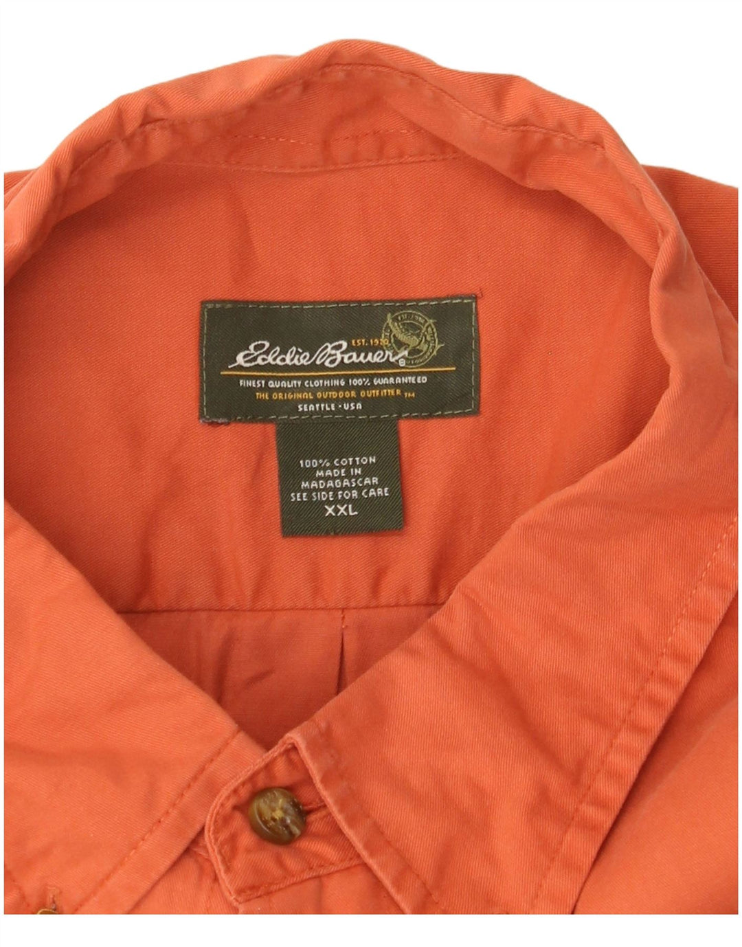 Мужская рубашка Eddie Bauer 2XL оранжевая, хлопок