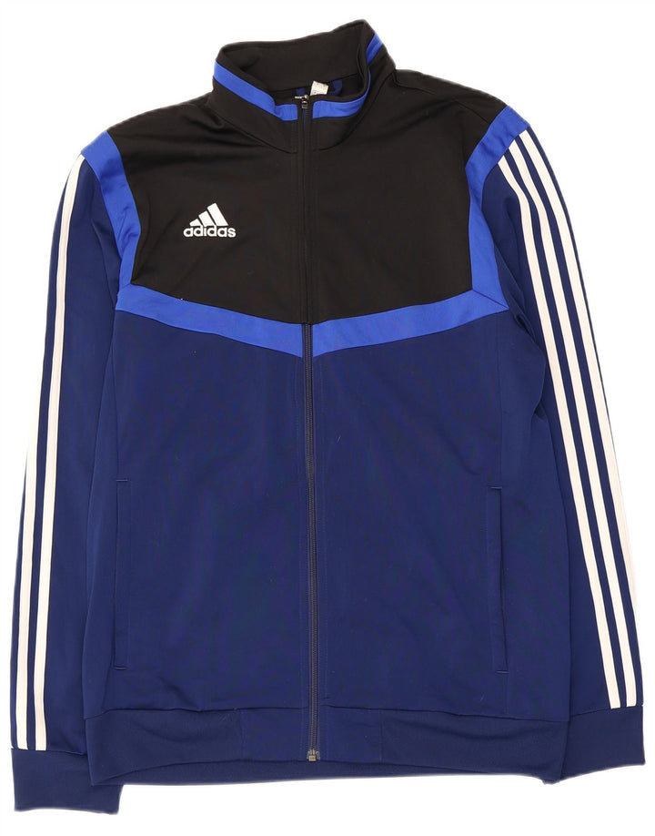 Мужской спортивный костюм Adidas, верхняя куртка, средний темно-синий, полиэстер с цветными блоками