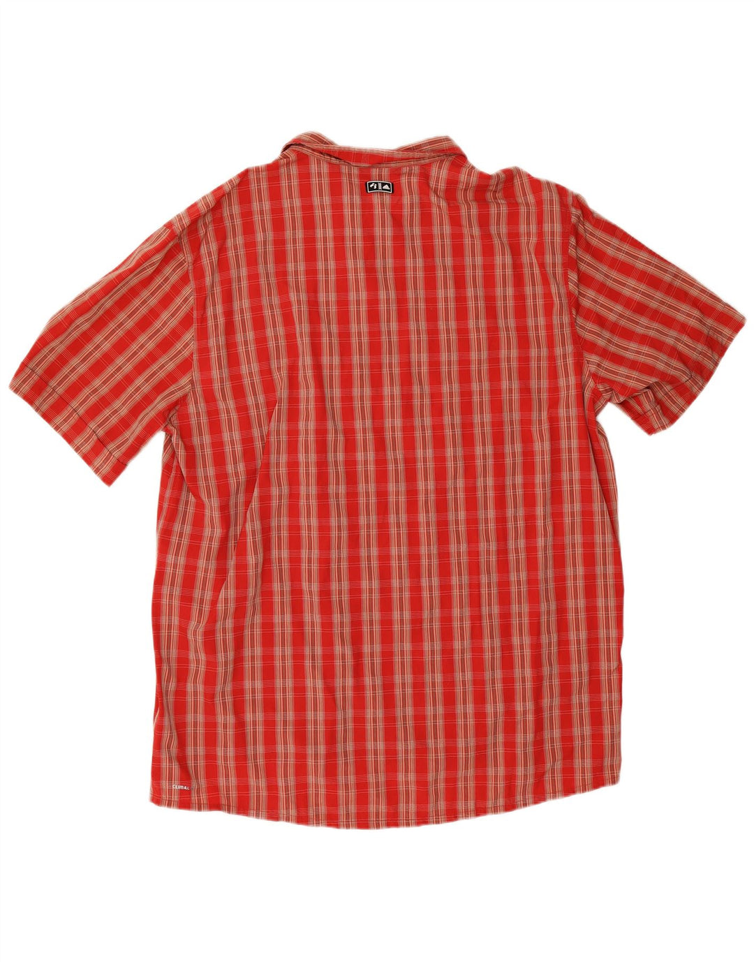 Мужская рубашка Adidas Climalite с коротким рукавом 2XL красная клетка из полиамида