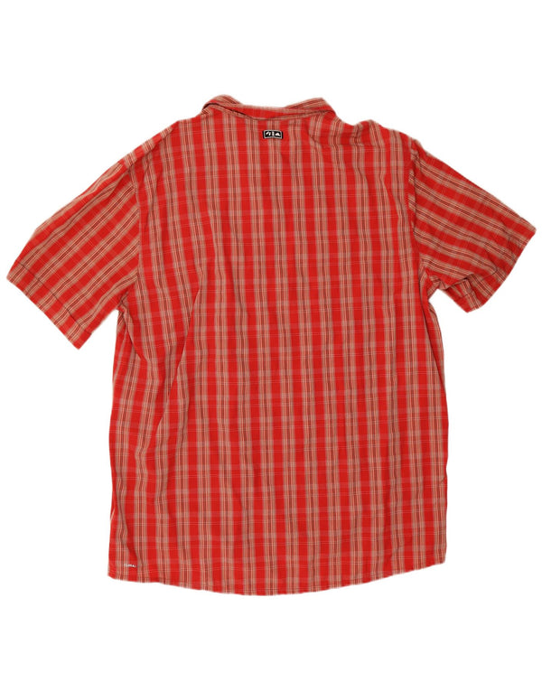 Мужская рубашка Adidas Climalite с коротким рукавом 2XL красная клетка из полиамида
