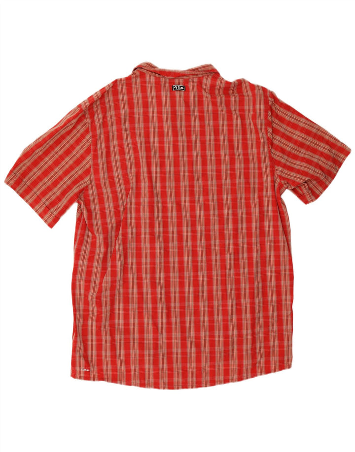Мужская рубашка Adidas Climalite с коротким рукавом 2XL красная клетка из полиамида
