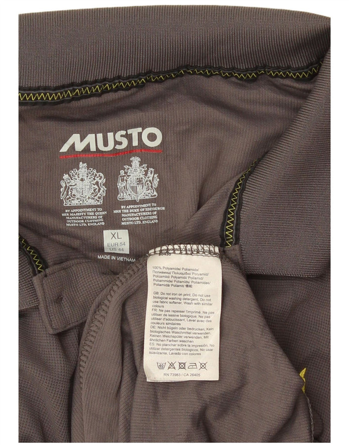 Мужская рубашка поло MUSTO XL серая полиамид