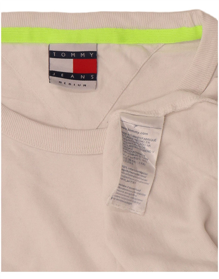 Tommy Hilfiger Мужская футболка с рисунком Топ среднего размера, белый хлопок