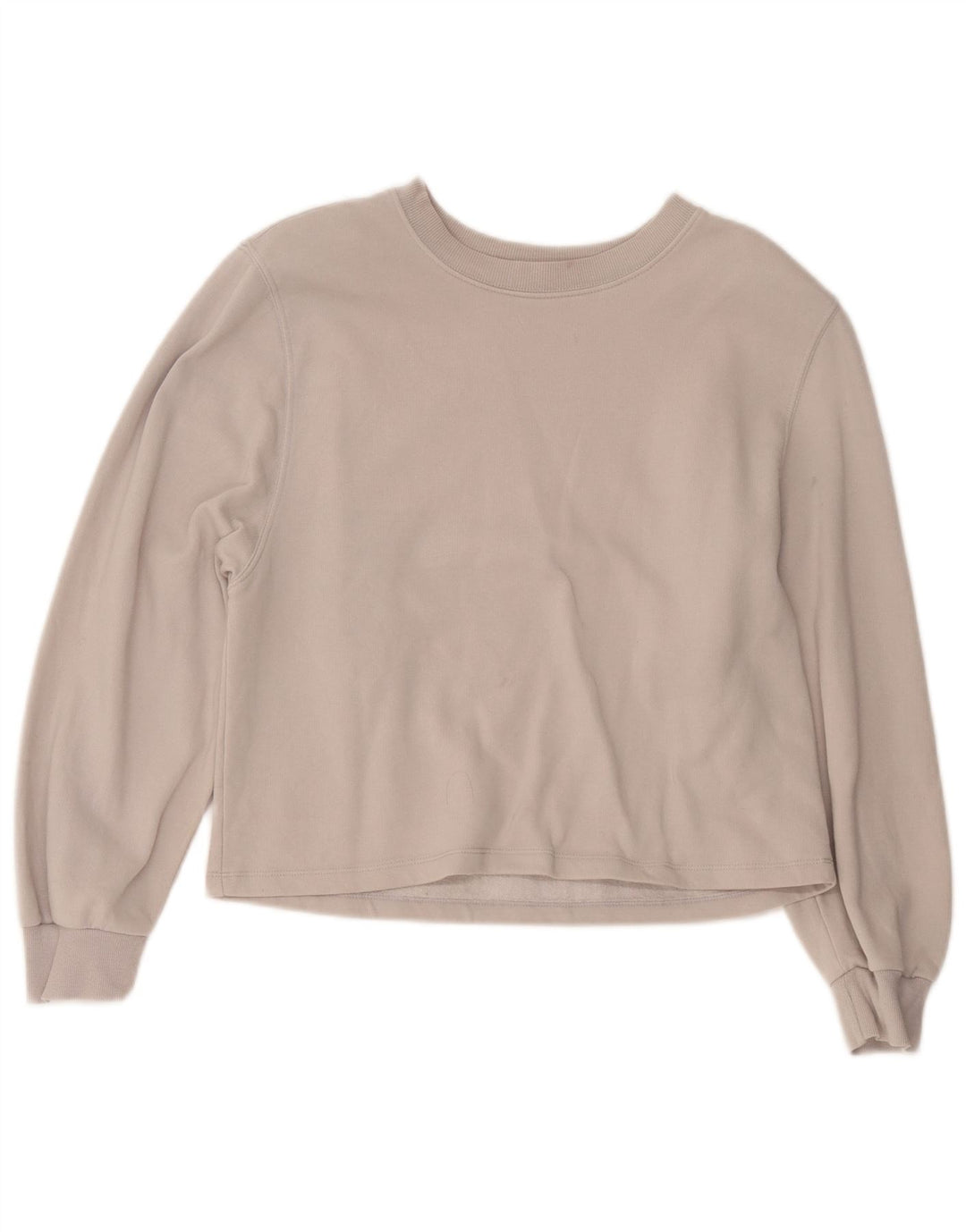 Женский укороченный свитшот Zara UK 14, хлопковый средний серый цвет
