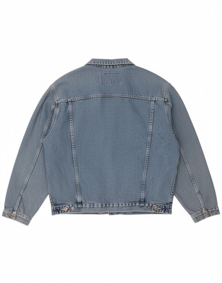 VINTAGE Mens Denim Jacket UK 40 Large Blue Cotton