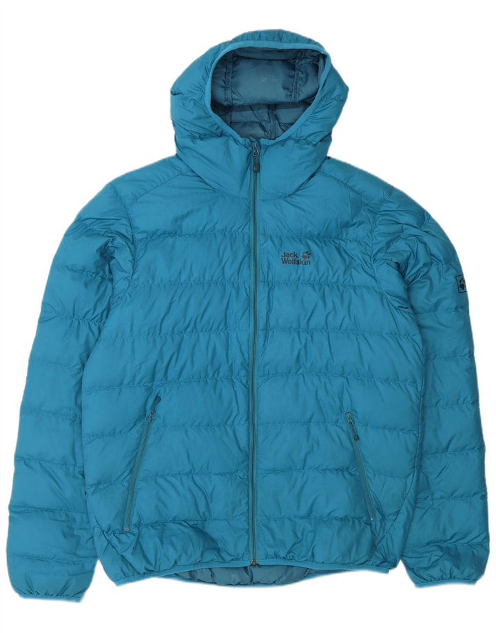 Мужская стеганая куртка с капюшоном Jack Wolfskin UK 40/42, большой синий полиэстер