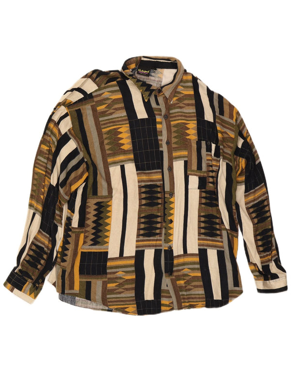 Мужская рубашка Hutspah XL, разноцветный вискоза с геометрическим рисунком