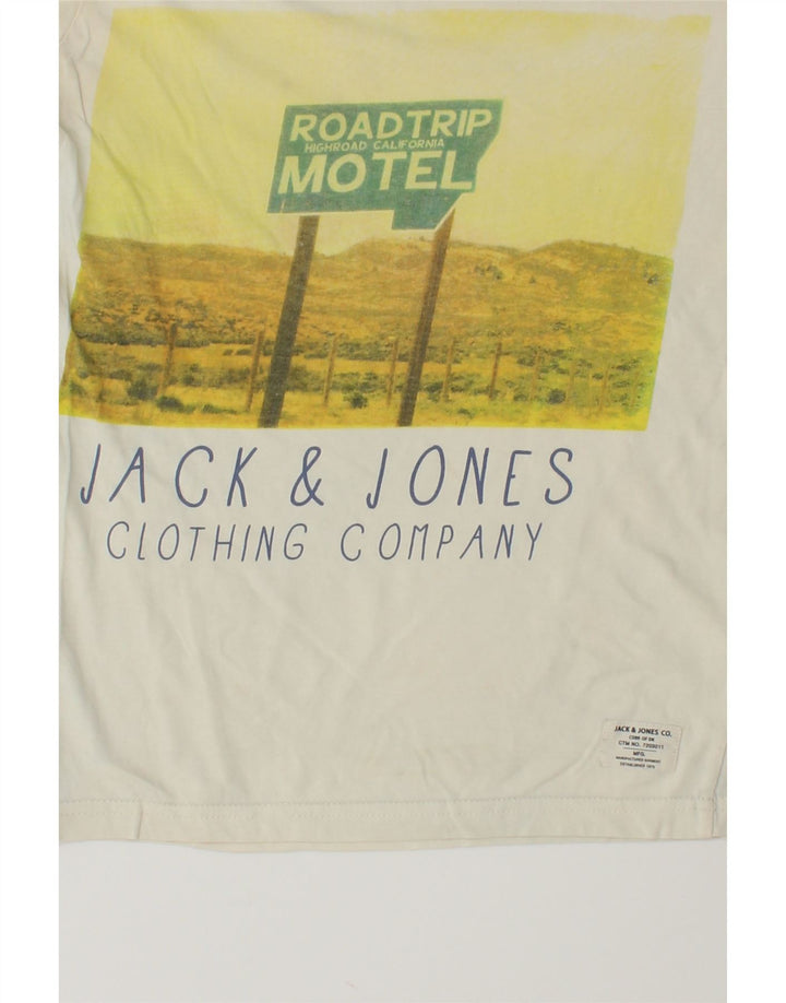 JACK & JONES Mens Graphic T-Shirt Top Small White Cotton Vintage Jack & Jones and Second-Hand Jack & Jones from Messina Hembry 