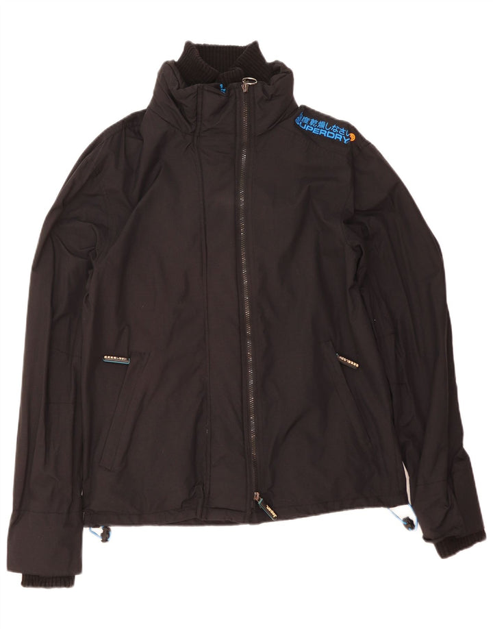 Женская ветровка с графическим рисунком Superdry UK 16, большая черная
