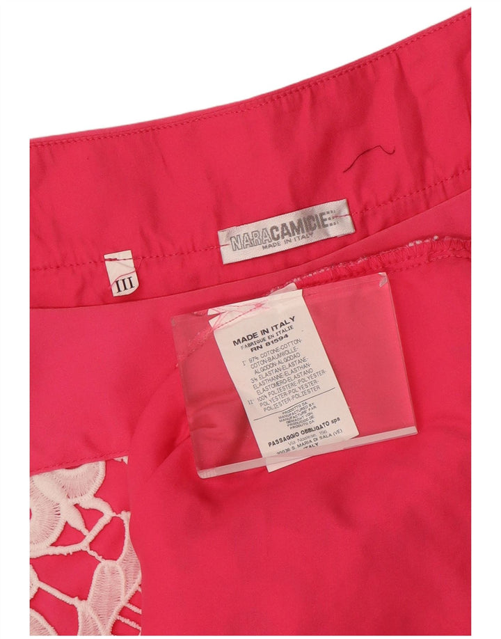 NARACAMICIE Женская оверсайз-блузка без рукавов, топ UK 16, большой розовый с цветочным принтом