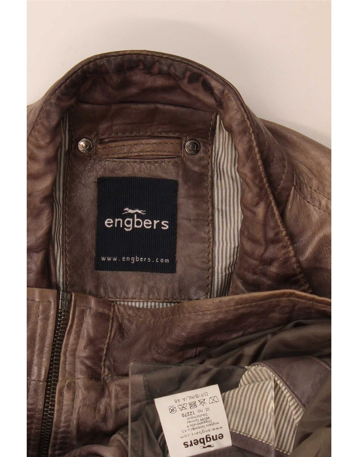 Мужская кожаная куртка Engbers IT 48 Medium Grey
