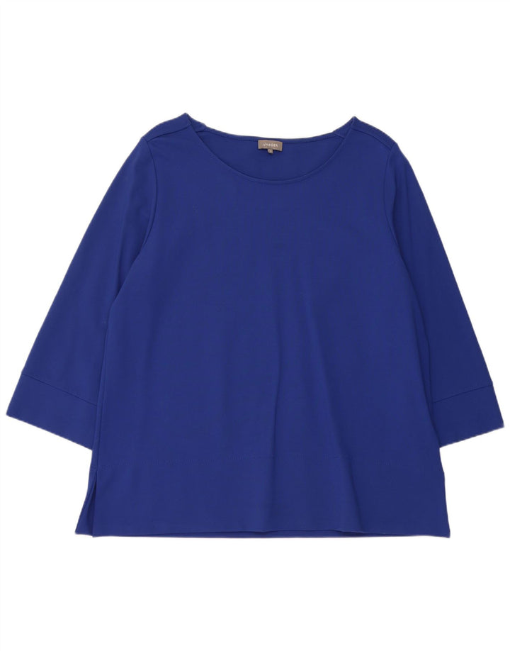 Женский топ Jaeger с рукавом 3/4, Великобритания, 18 XL, синий, вискоза