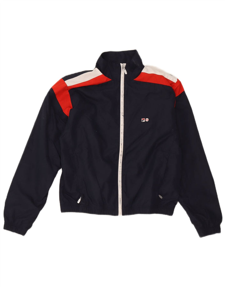 Женская спортивная куртка Fila UK 10, маленькая, темно-синяя, с цветными блоками