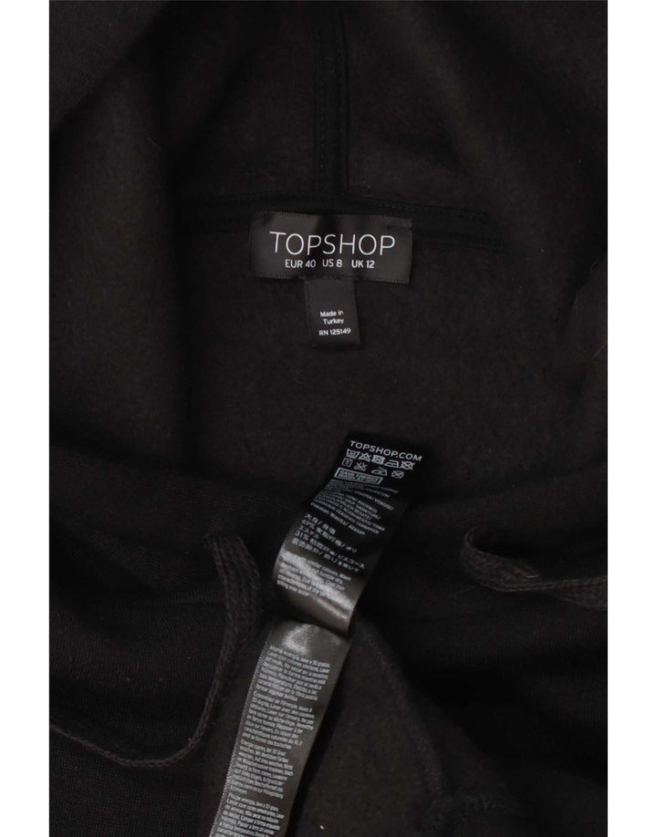 Женский джемпер с капюшоном Topshop UK 12, средний черный, полиэстер