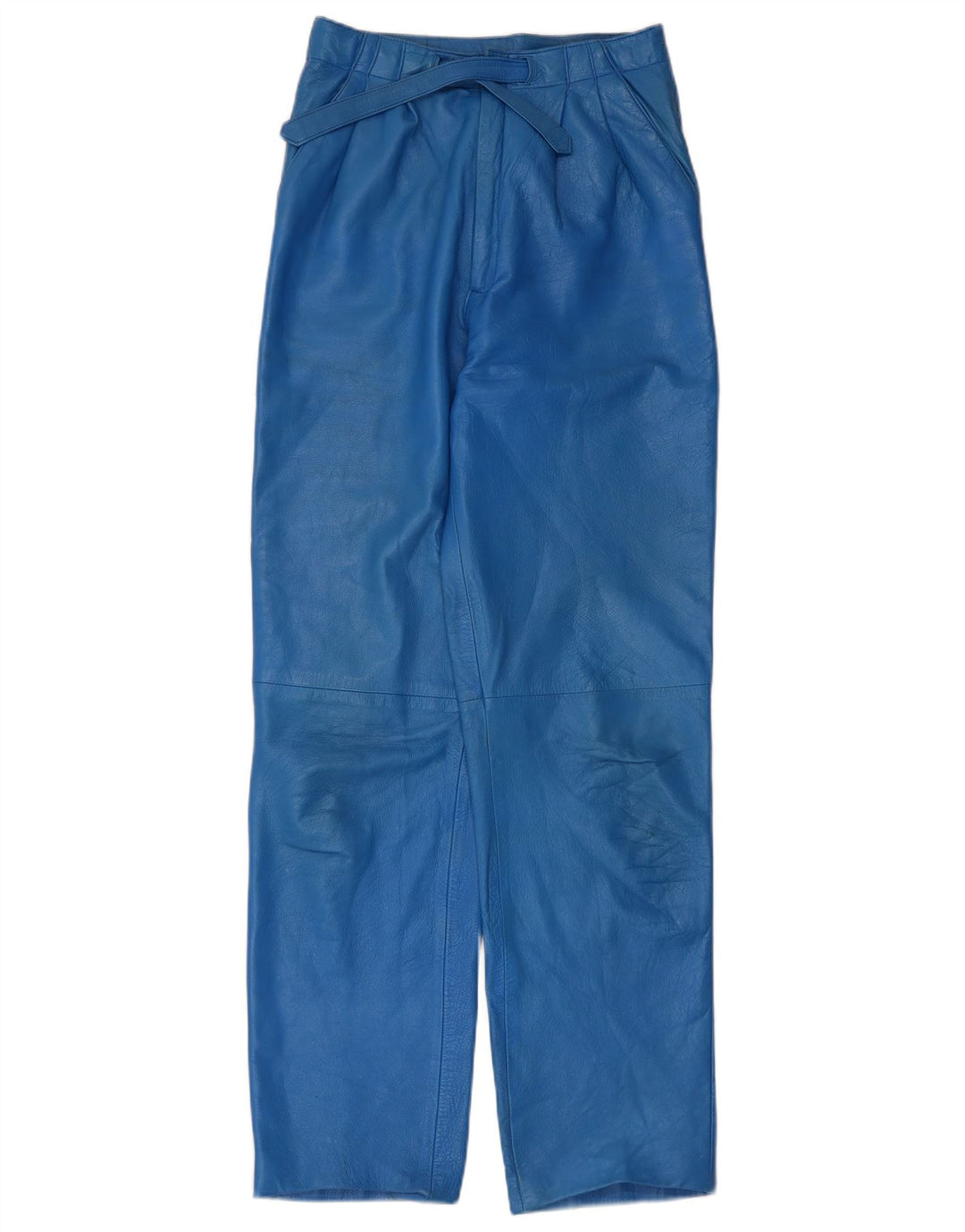 Винтажные женские кожаные брюки с ремешками IT 44 Medium W26 L30 Синие