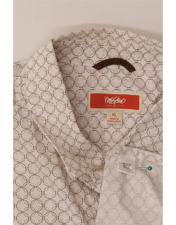 Мужская рубашка с коротким рукавом Mossimo XL, белый хлопок с геометрическим рисунком