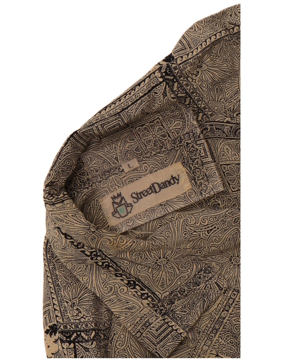 Винтажная мужская рубашка с коротким рукавом, большая серая, с узором пейсли