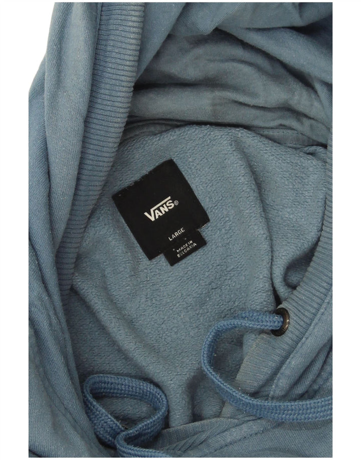 Мужской джемпер с капюшоном с рисунком Vans, большой синий, хлопковый