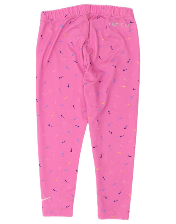 Леггинсы с рисунком Nike Dri Fit для девочек 3–4 лет, XS, розовый полиэстер