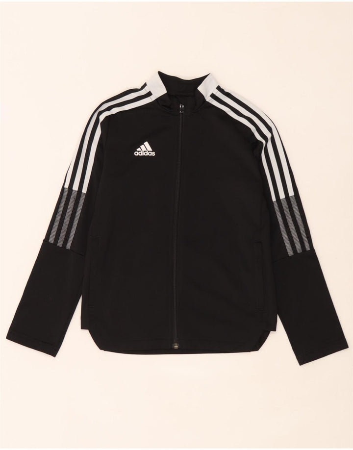 Спортивный костюм Adidas для мальчиков, верхняя куртка 9-10 лет, черный полиэстер с цветными блоками