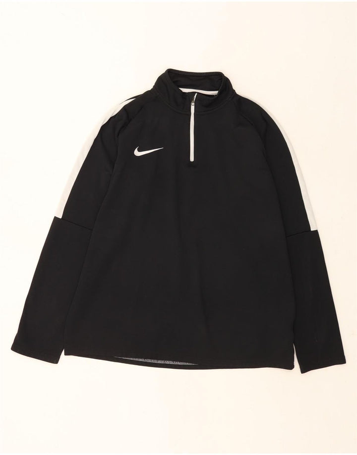 Мужской пуловер с воротником на молнии Nike, большой черный полиэстер с цветными блоками